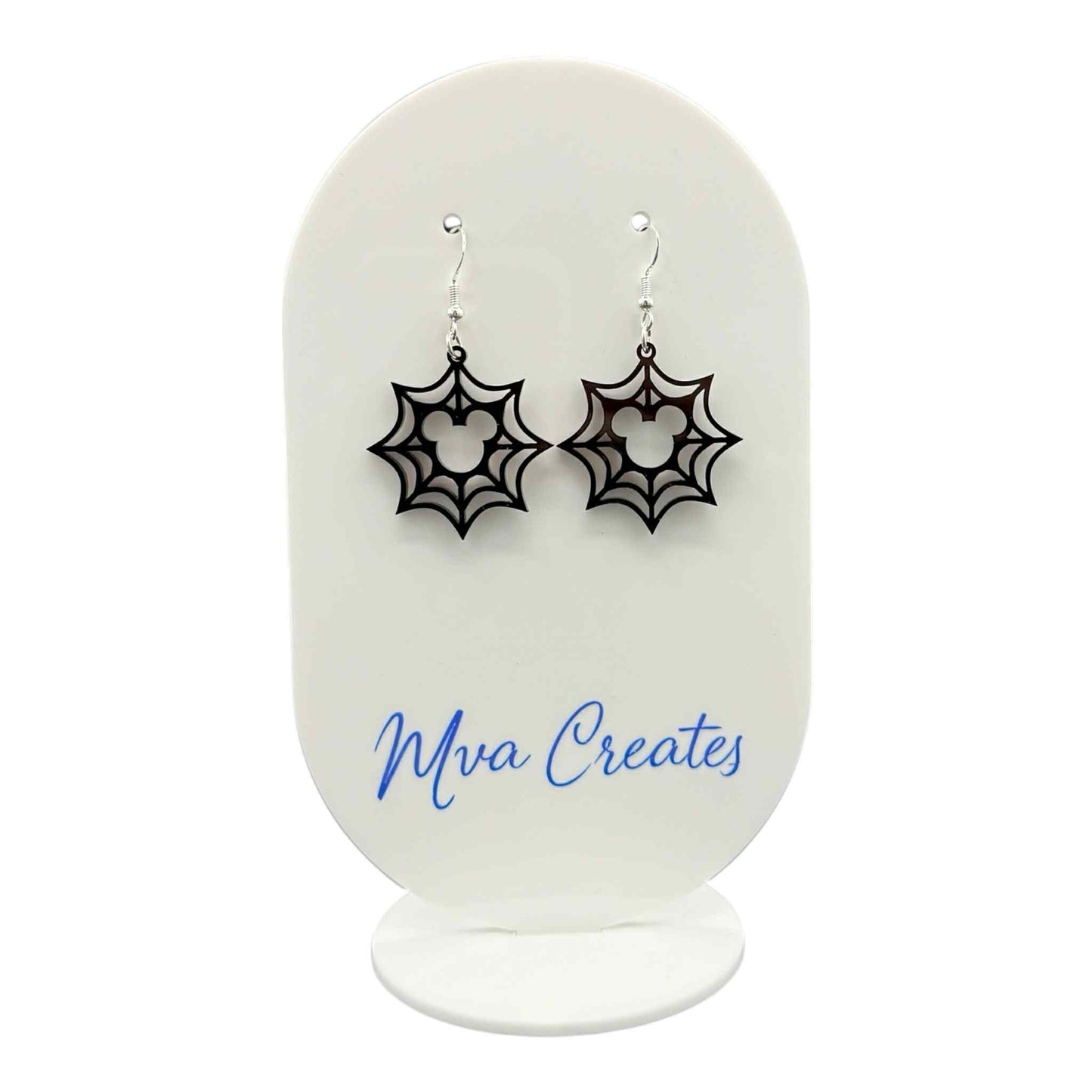 Spider Web Mouse Earrings | Halloween Acrylic Earrings | Spooky Cute Jewelry
