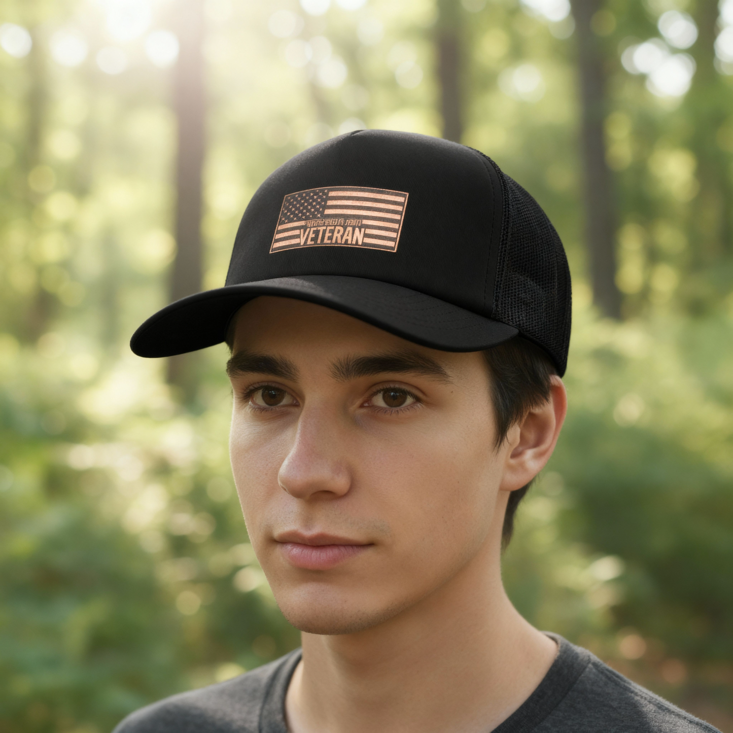 U.S. Army Veteran Leatherette Patch Richardson 112 Trucker Hat – Multiple Color Options