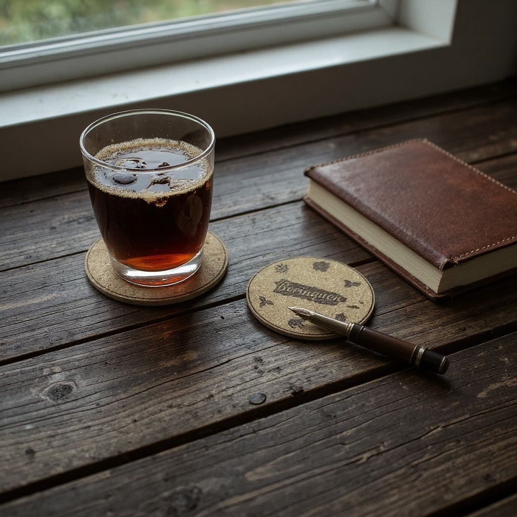 Borinquen Puerto Rico Laser-Engraved Cork Coaster