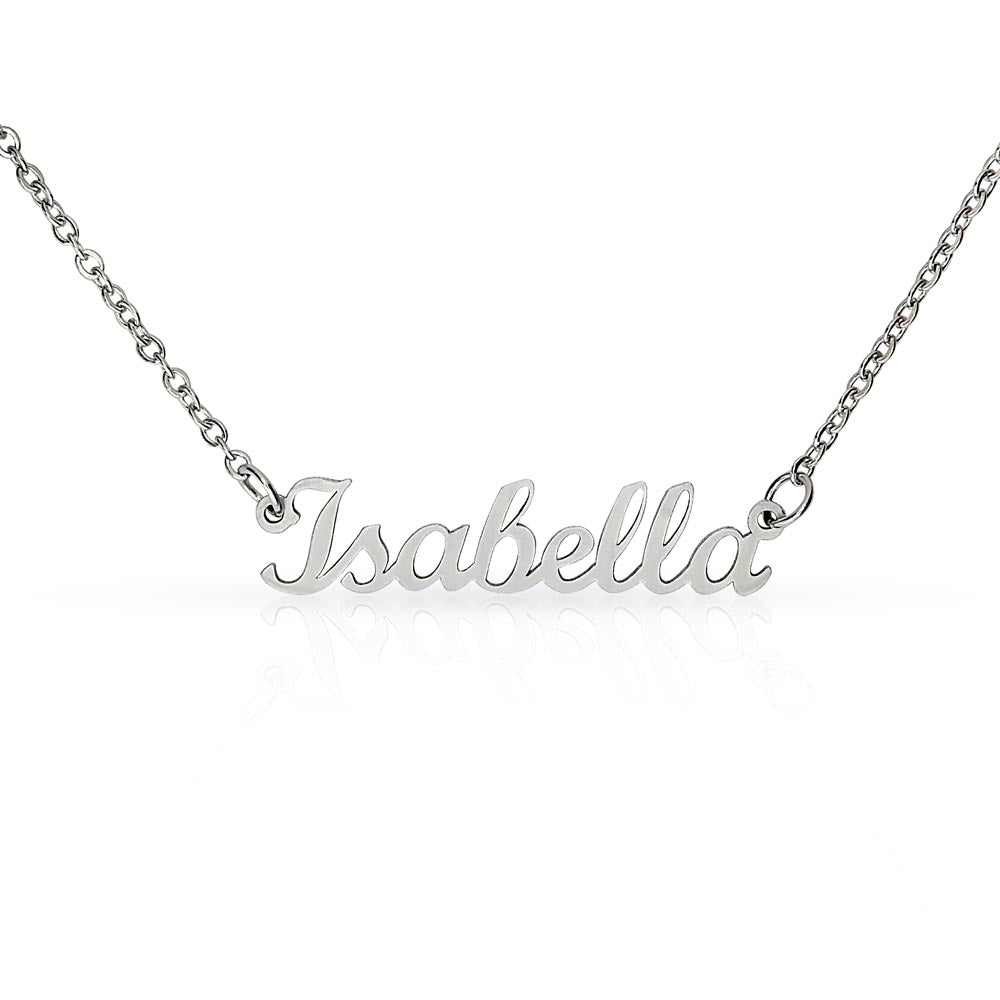 Personalized Name Necklace- Polished Stainless Steel or 18K Yellow Gold Finish