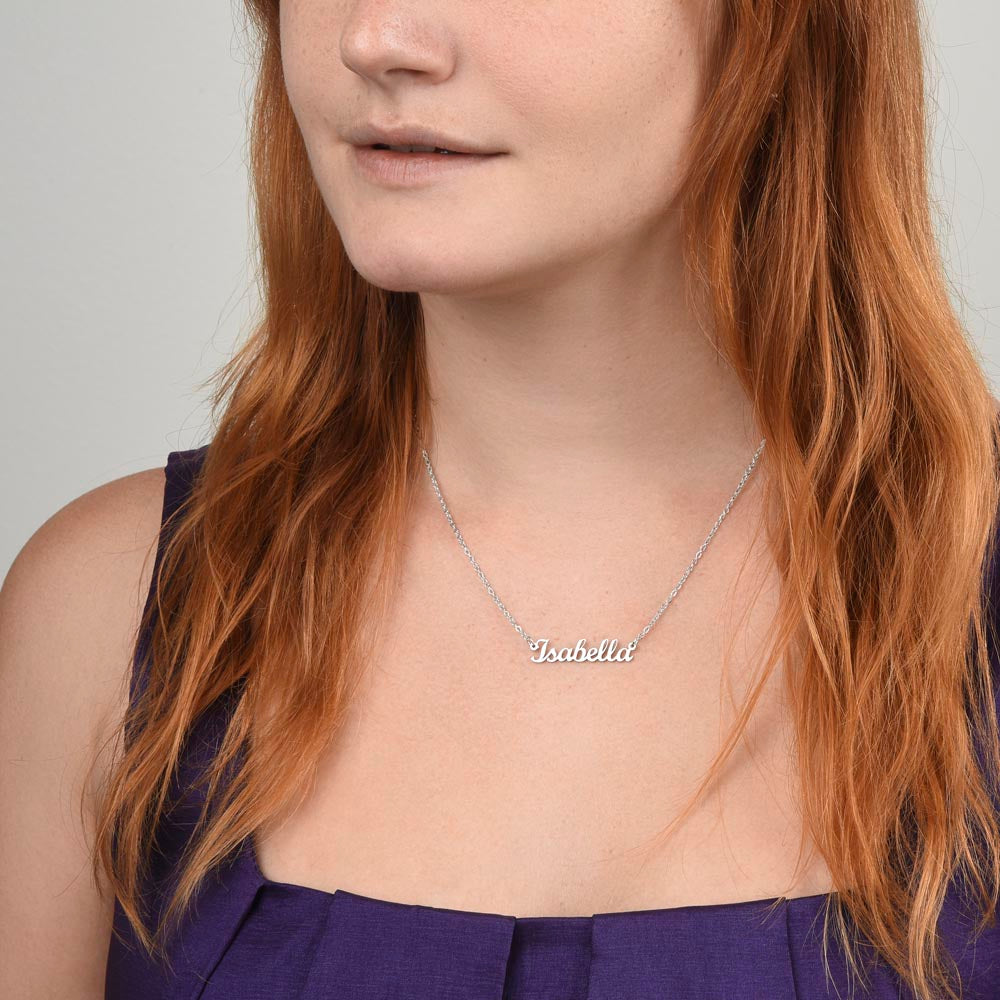 Personalized Name Necklace- Polished Stainless Steel or 18K Yellow Gold Finish
