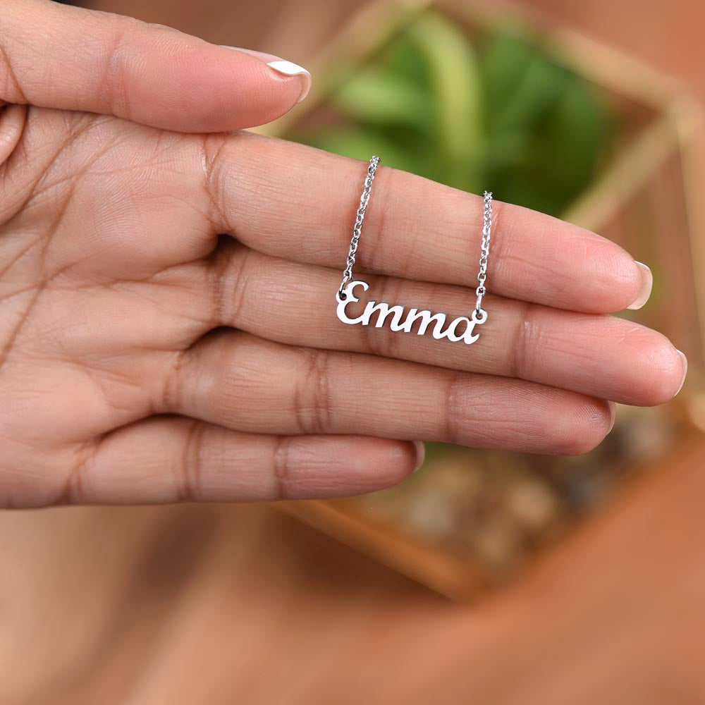Personalized Name Necklace- Polished Stainless Steel or 18K Yellow Gold Finish