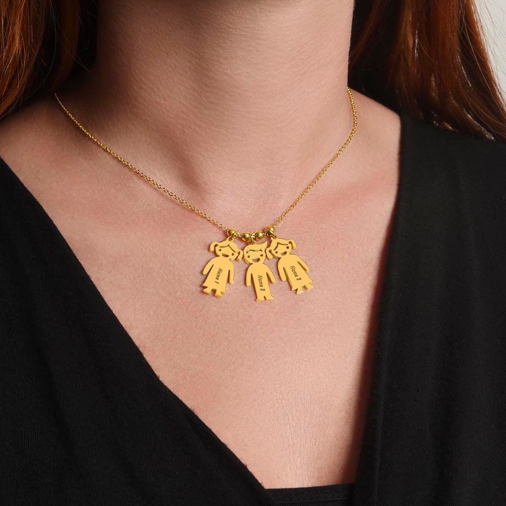 Kid Charm Necklace - Engraved