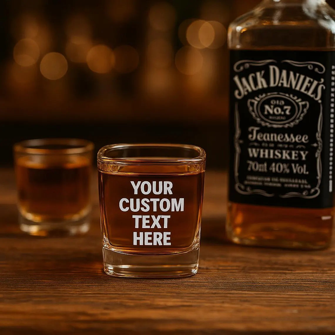 Personalized Square Shot Glass: Custom Laser Engraved Whiskey Glass