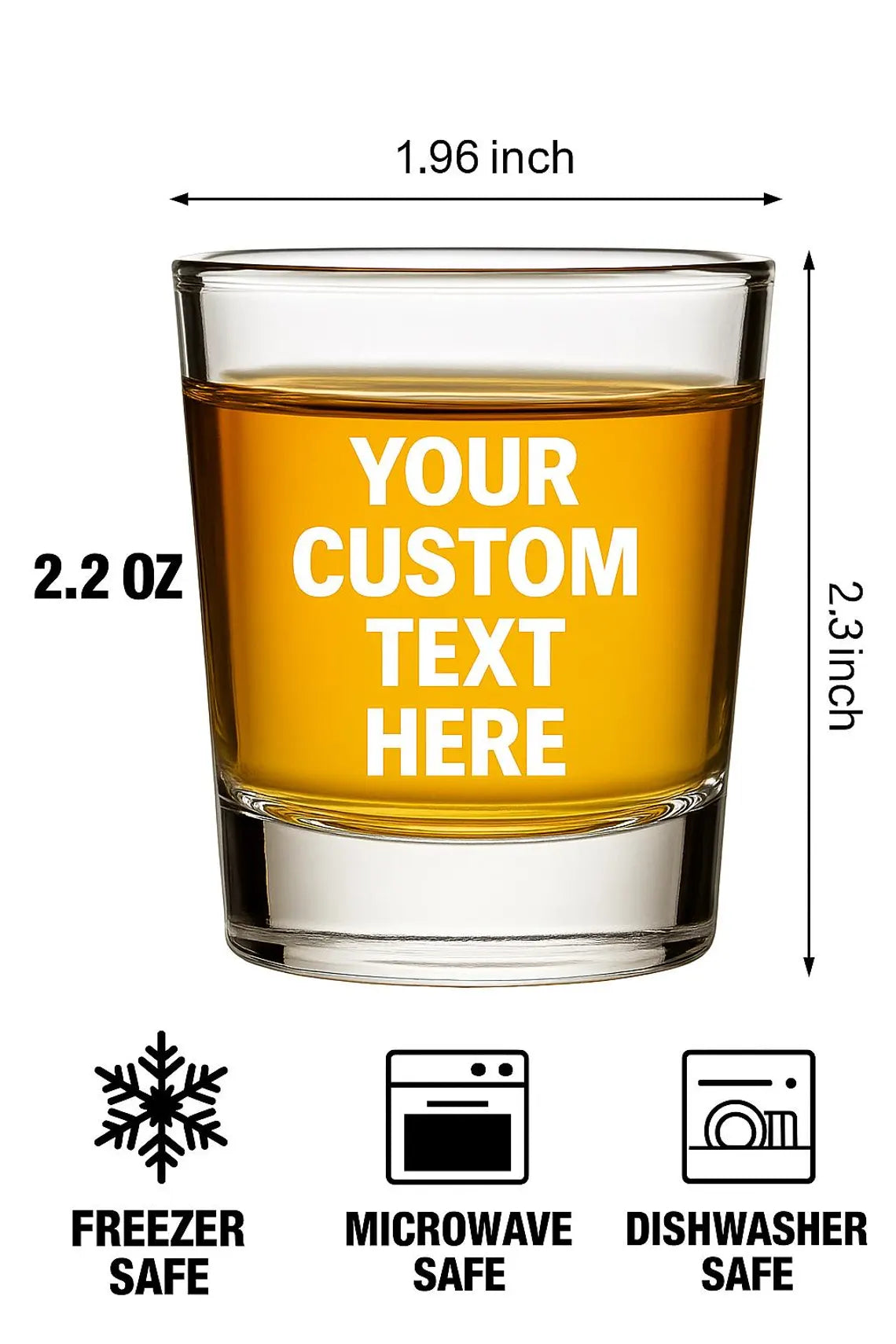 Personalized Square Shot Glass: Custom Laser Engraved Whiskey Glass