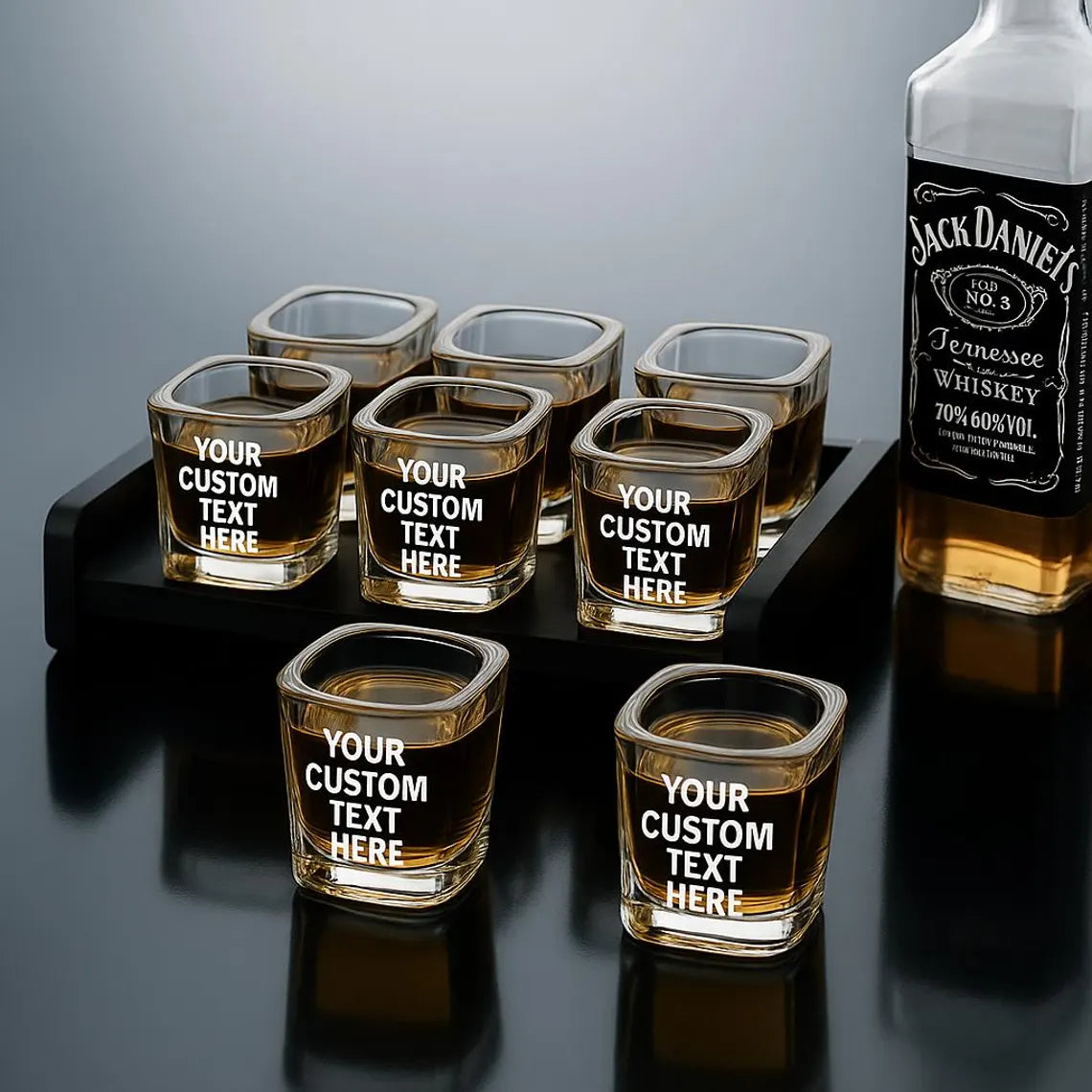Personalized Square Shot Glass: Custom Laser Engraved Whiskey Glass