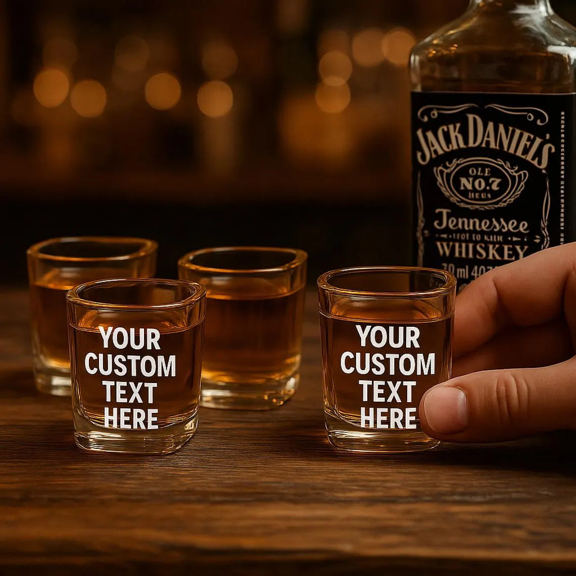 Personalized Square Shot Glass: Custom Laser Engraved Whiskey Glass