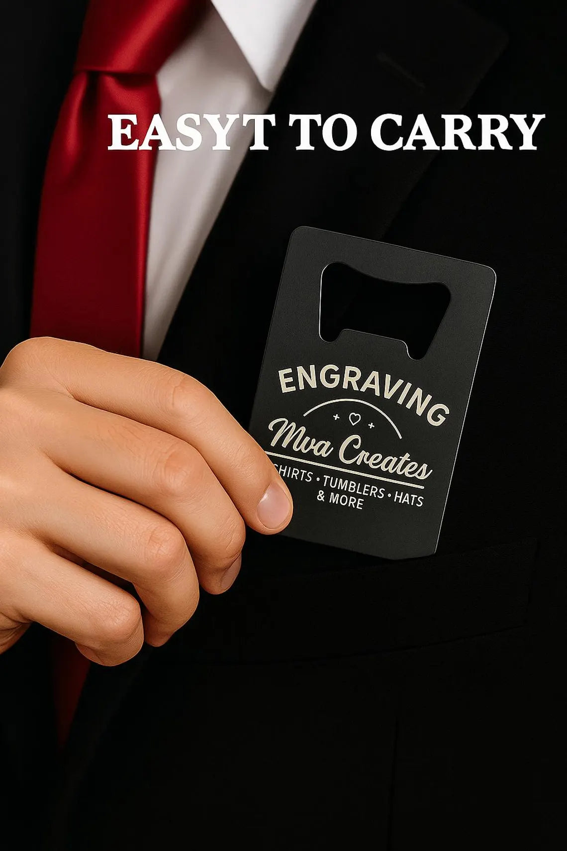 Custom Engraved Credit Card Bottle Opener