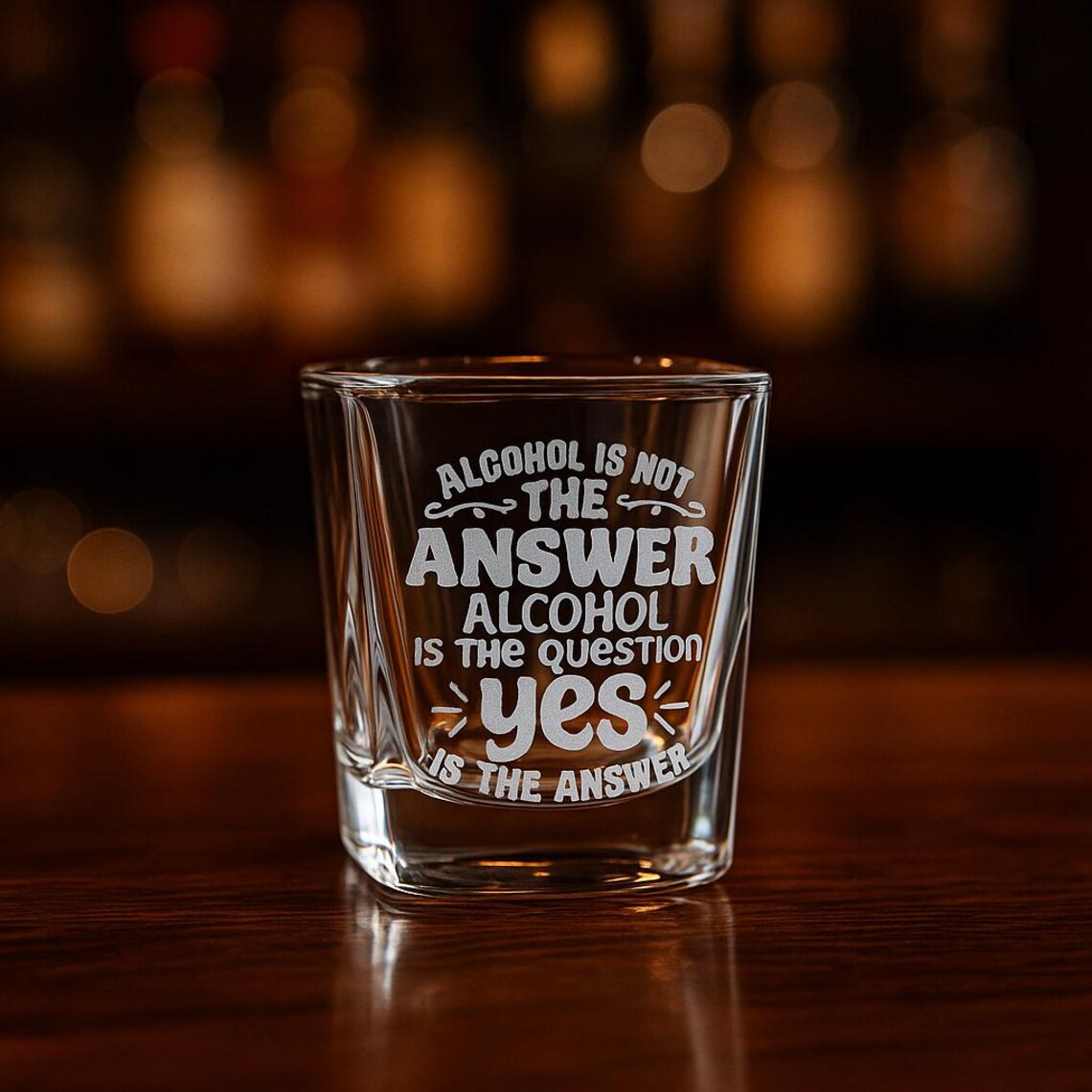 Alcohol is not the answer Engraved Shot Glass