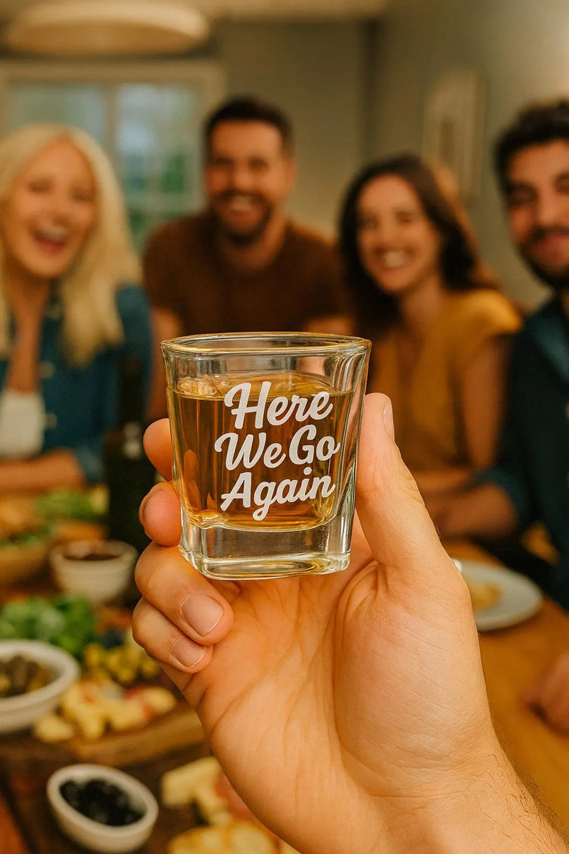 Here We Go Again Shot Glass