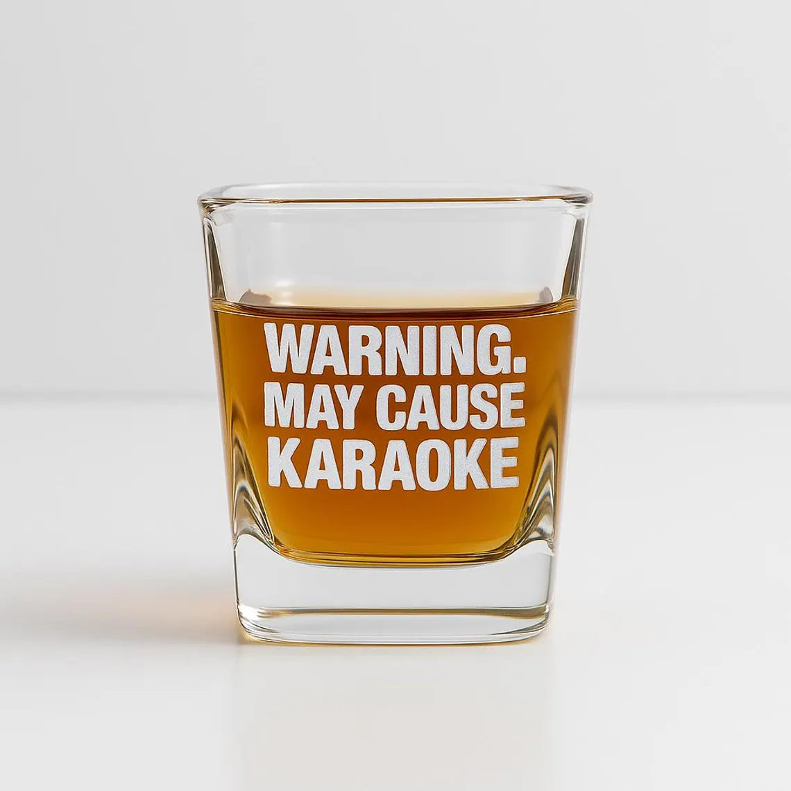 Warning May Cause Karaoke Shot Glass