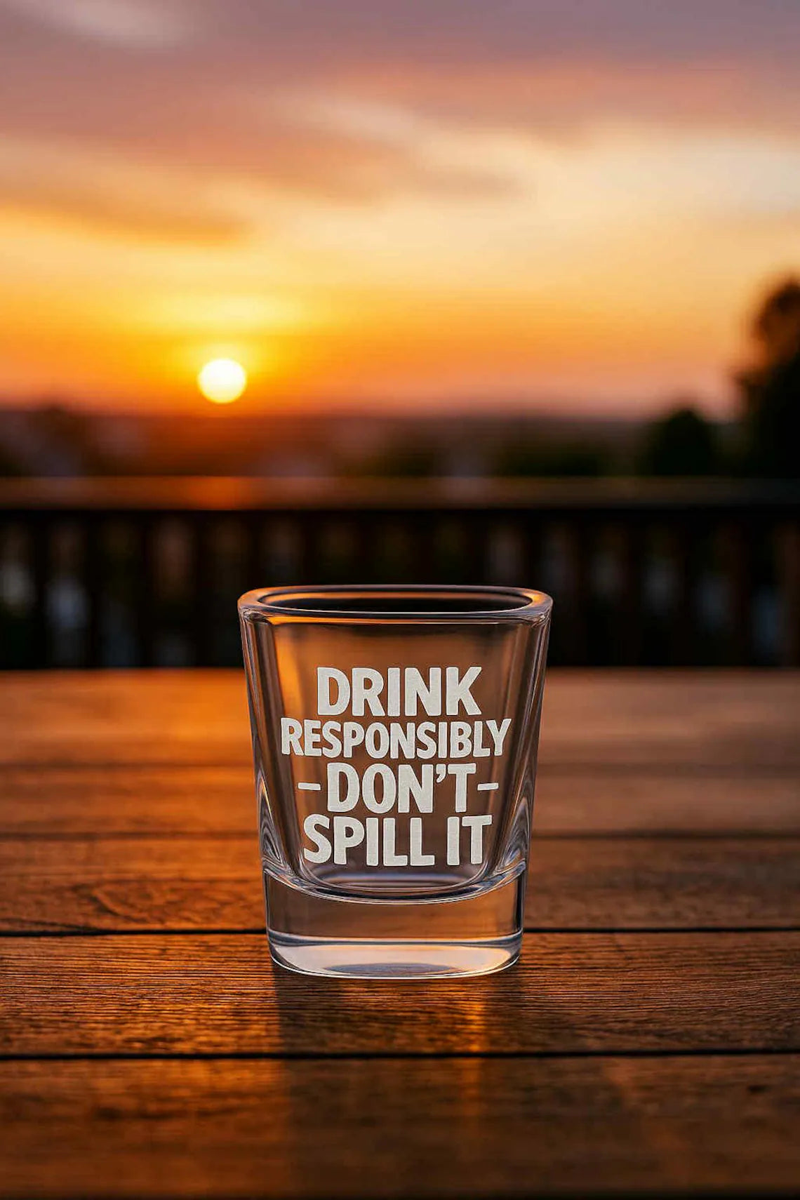 Drink Responsibly Don't Spill Iit Engraved Shot Glass