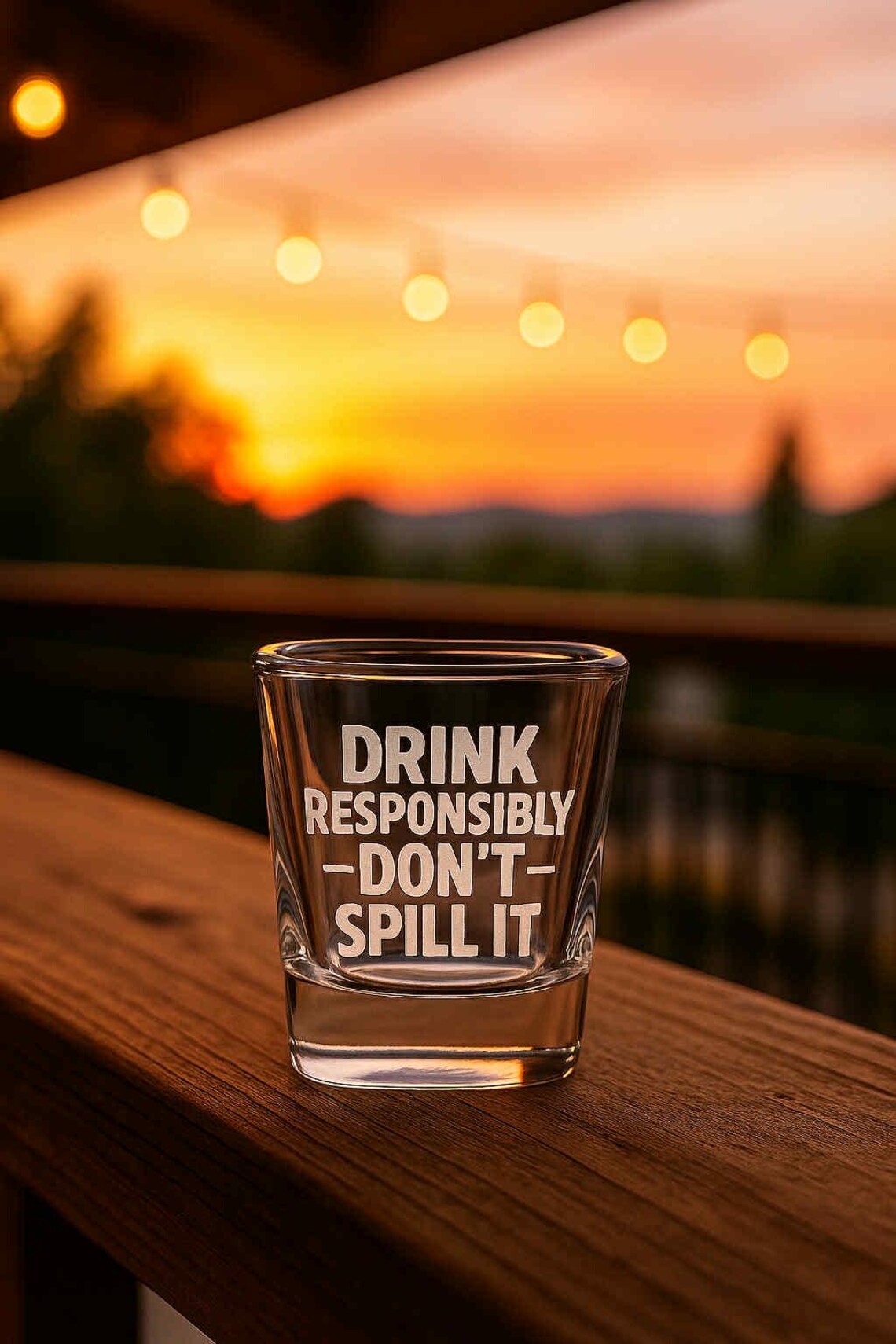Drink Responsibly Don't Spill Iit Engraved Shot Glass