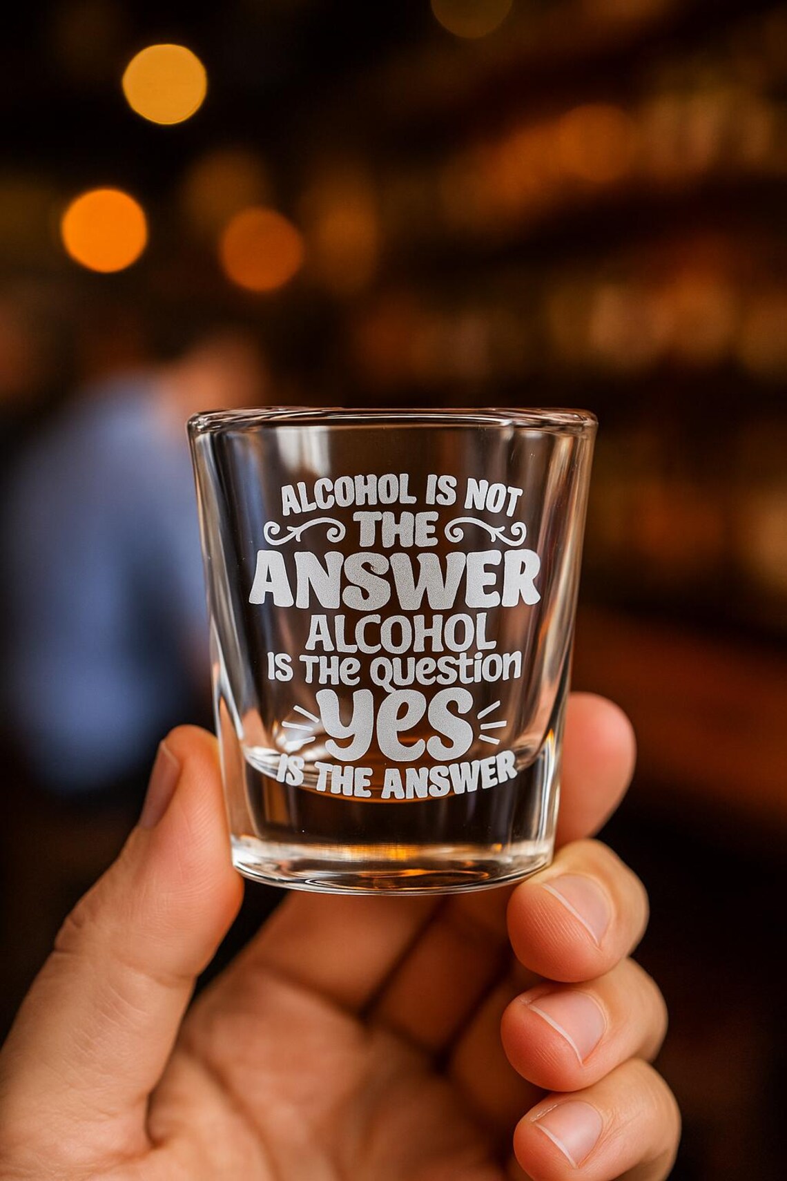 Alcohol is not the answer Engraved Shot Glass
