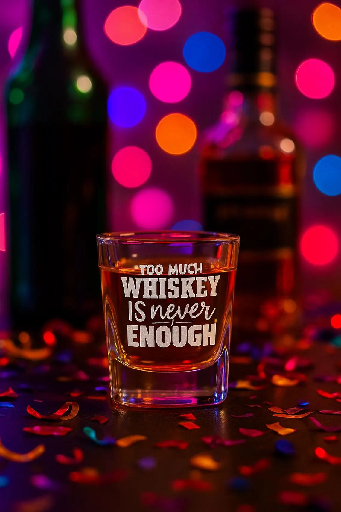 Too Much Whiskey Is Never Enough Engraved Whiskey Shot Glass