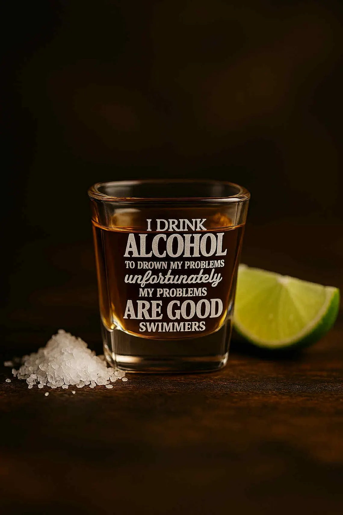 Engraved Shot Glass: Funny Alcohol Quote