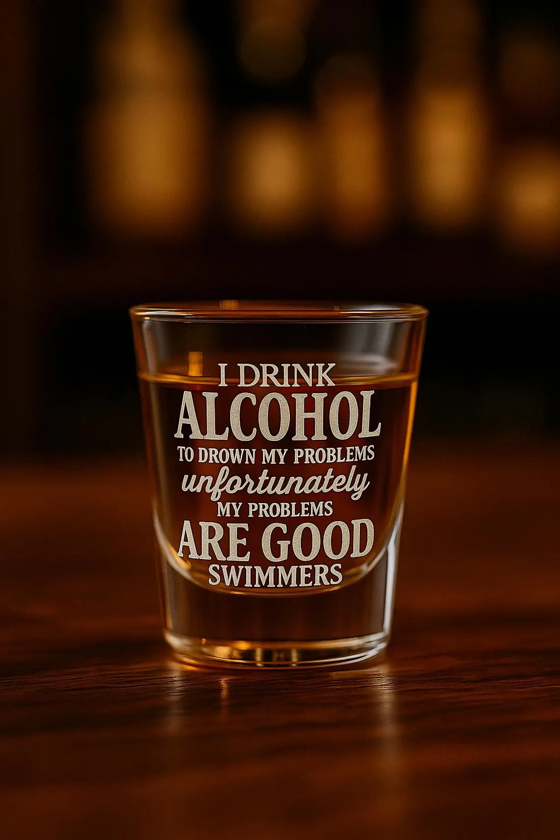 Engraved Shot Glass: Funny Alcohol Quote