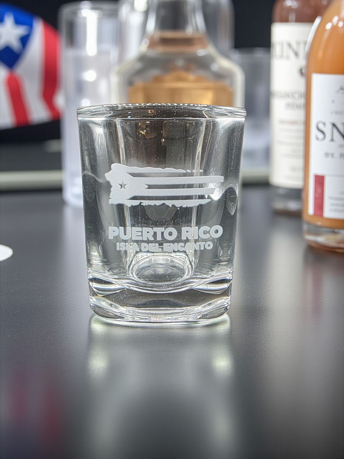 Laser Engraved Puerto Rico Shot Glass – Isla del Encanto Souvenir