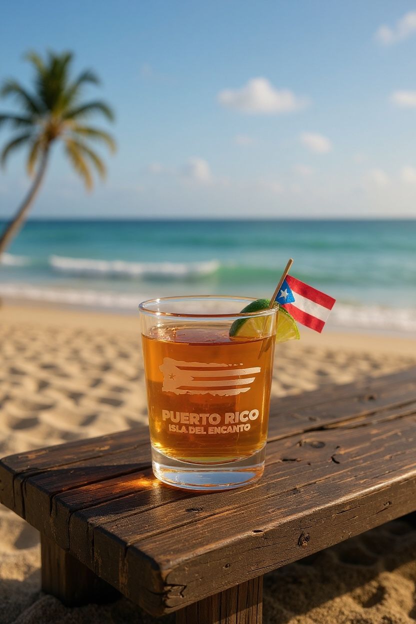 Laser Engraved Puerto Rico Shot Glass – Isla del Encanto Souvenir
