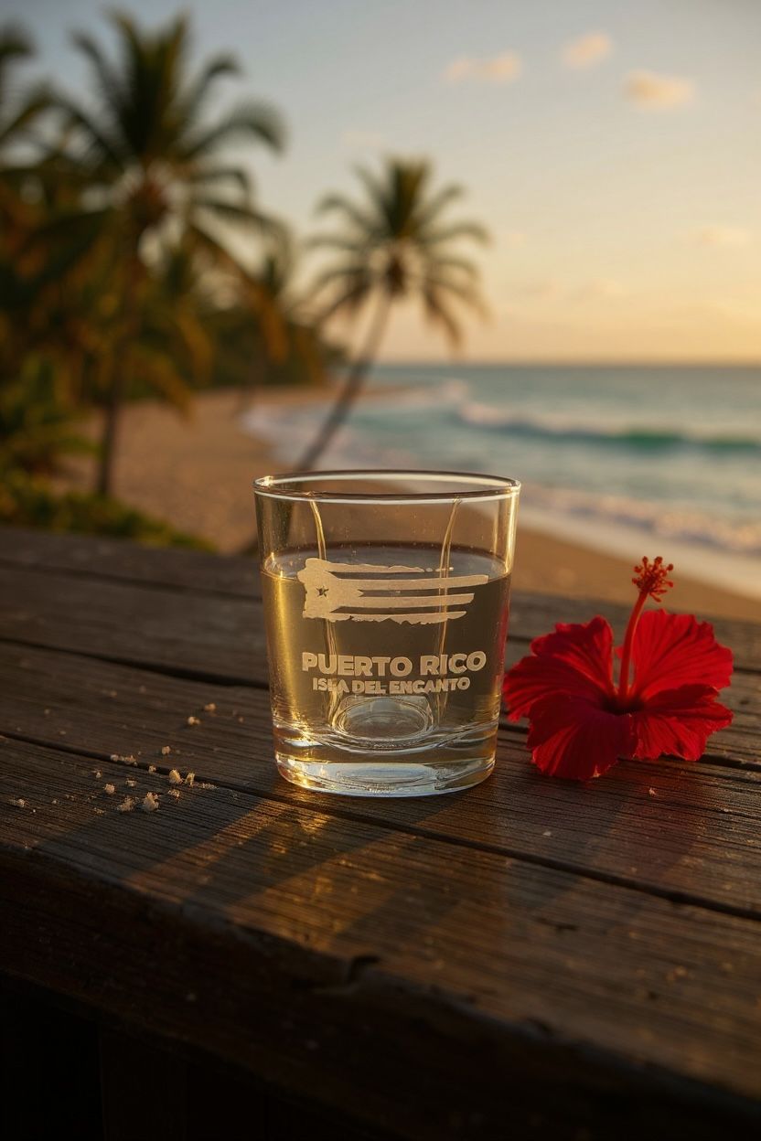 Laser Engraved Puerto Rico Shot Glass – Isla del Encanto Souvenir