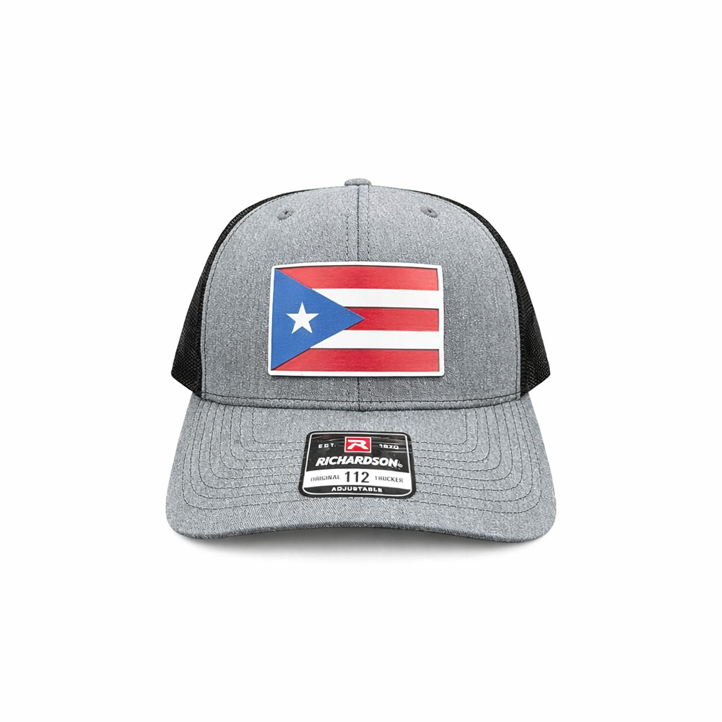 Puerto Rico Flag Trucker Hat (Richardson 112) – Handmade Acrylic Patch | Boricua Snapback Cap