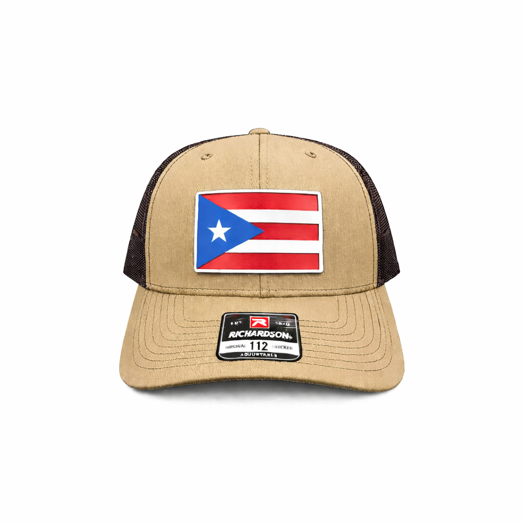 Puerto Rico Flag Trucker Hat (Richardson 112) – Handmade Acrylic Patch | Boricua Snapback Cap