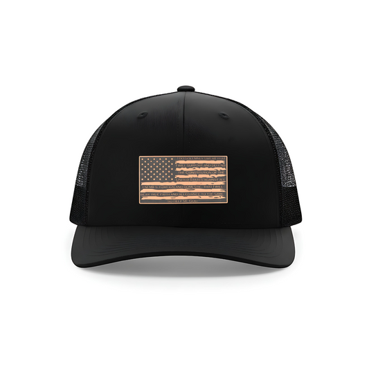 Patriotic Oath American Flag Leatherette Patch Hat – Richardson 112 Trucker Cap
