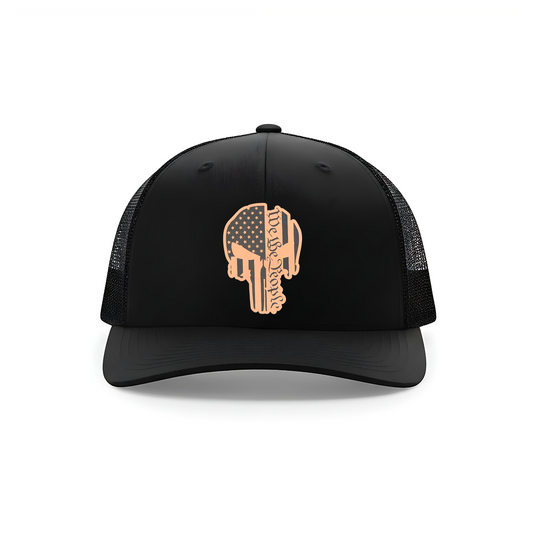 “We The People” Patriotic Skull Leatherette Patch Hat – Richardson 112 Trucker Cap