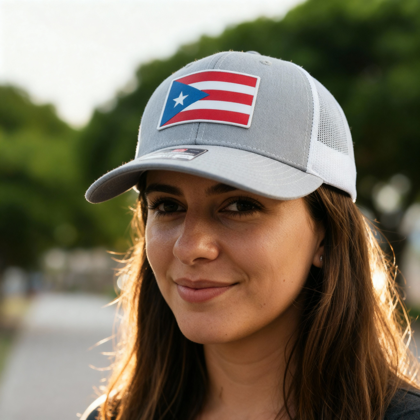Puerto Rico Flag Trucker Hat (Richardson 112) – Handmade Acrylic Patch | Boricua Snapback Cap