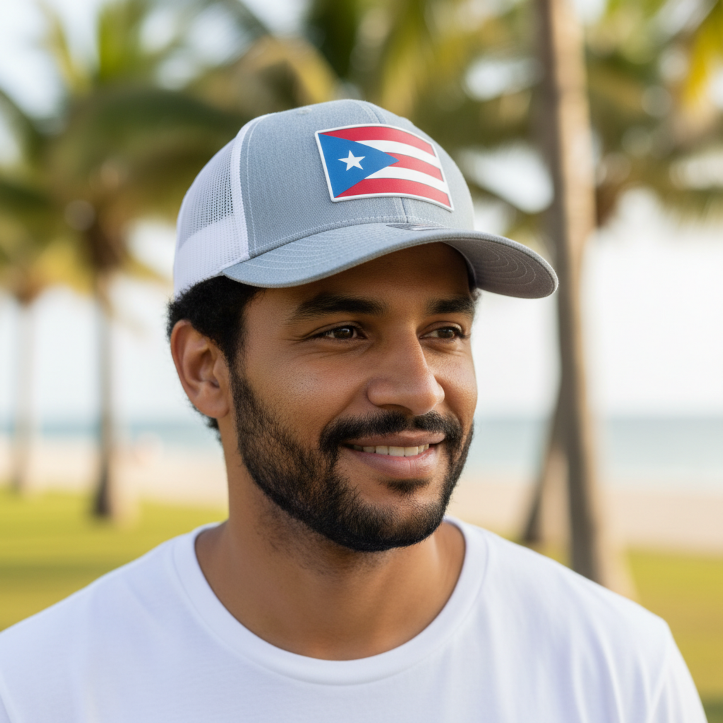 Puerto Rico Flag Trucker Hat (Richardson 112) – Handmade Acrylic Patch | Boricua Snapback Cap
