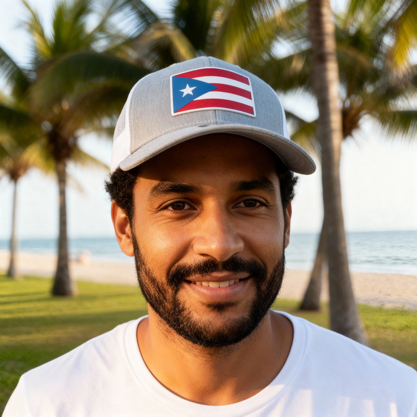 Puerto Rico Flag Trucker Hat (Richardson 112) – Handmade Acrylic Patch | Boricua Snapback Cap