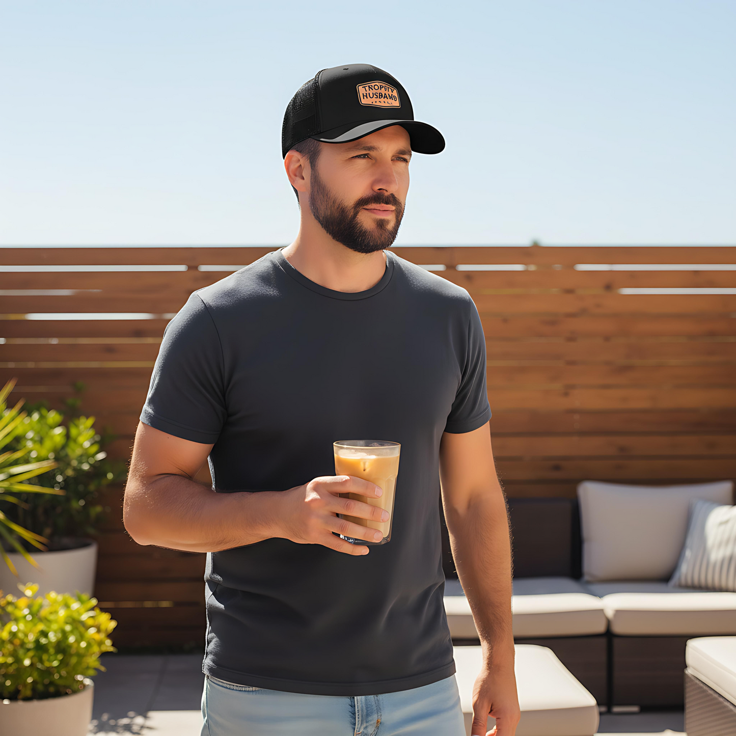 Trophy Husband Leatherette Patch Hat | Richardson 112 Trucker Cap | Funny Husband Gift