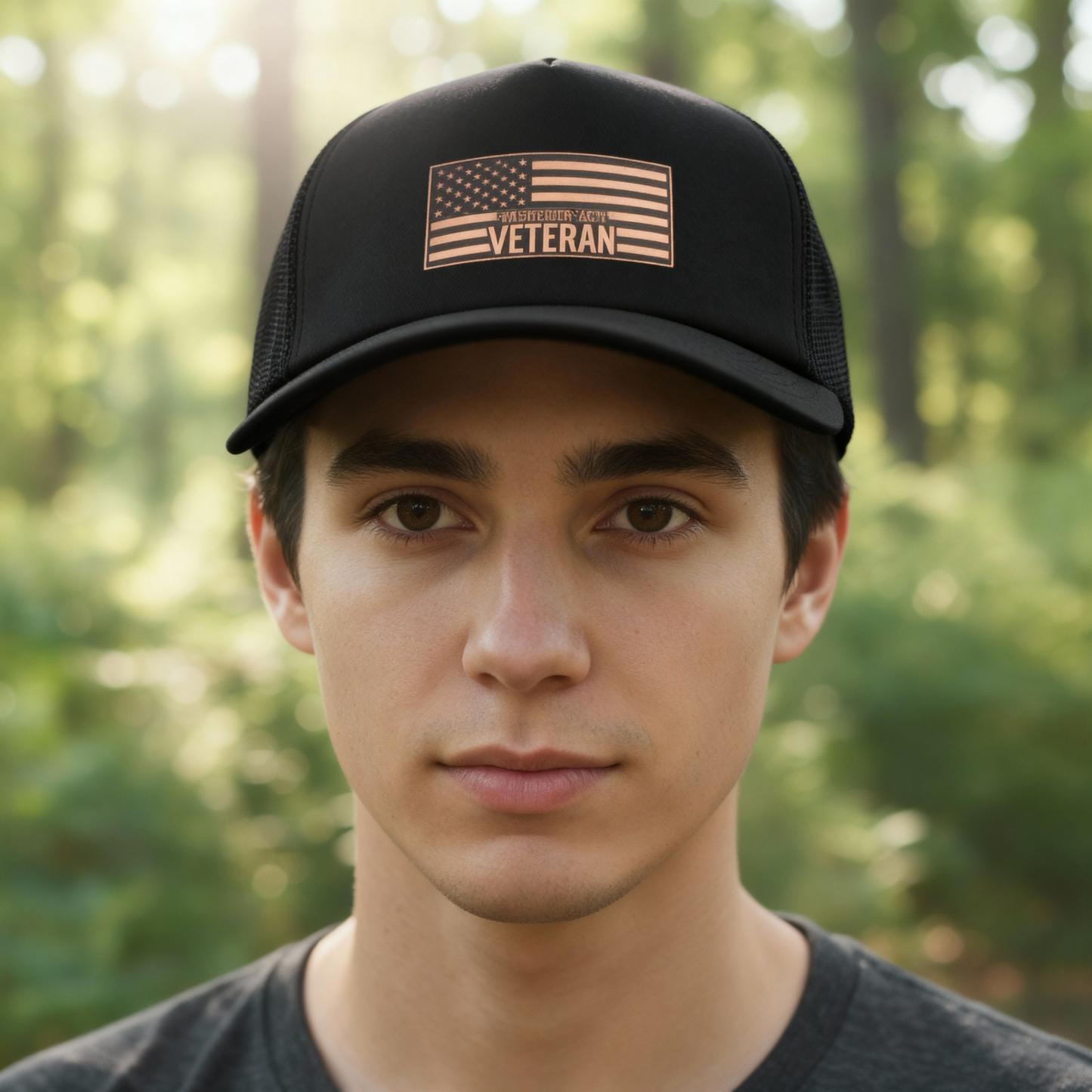 U.S. Army Veteran Leatherette Patch Richardson 112 Trucker Hat – Multiple Color Options