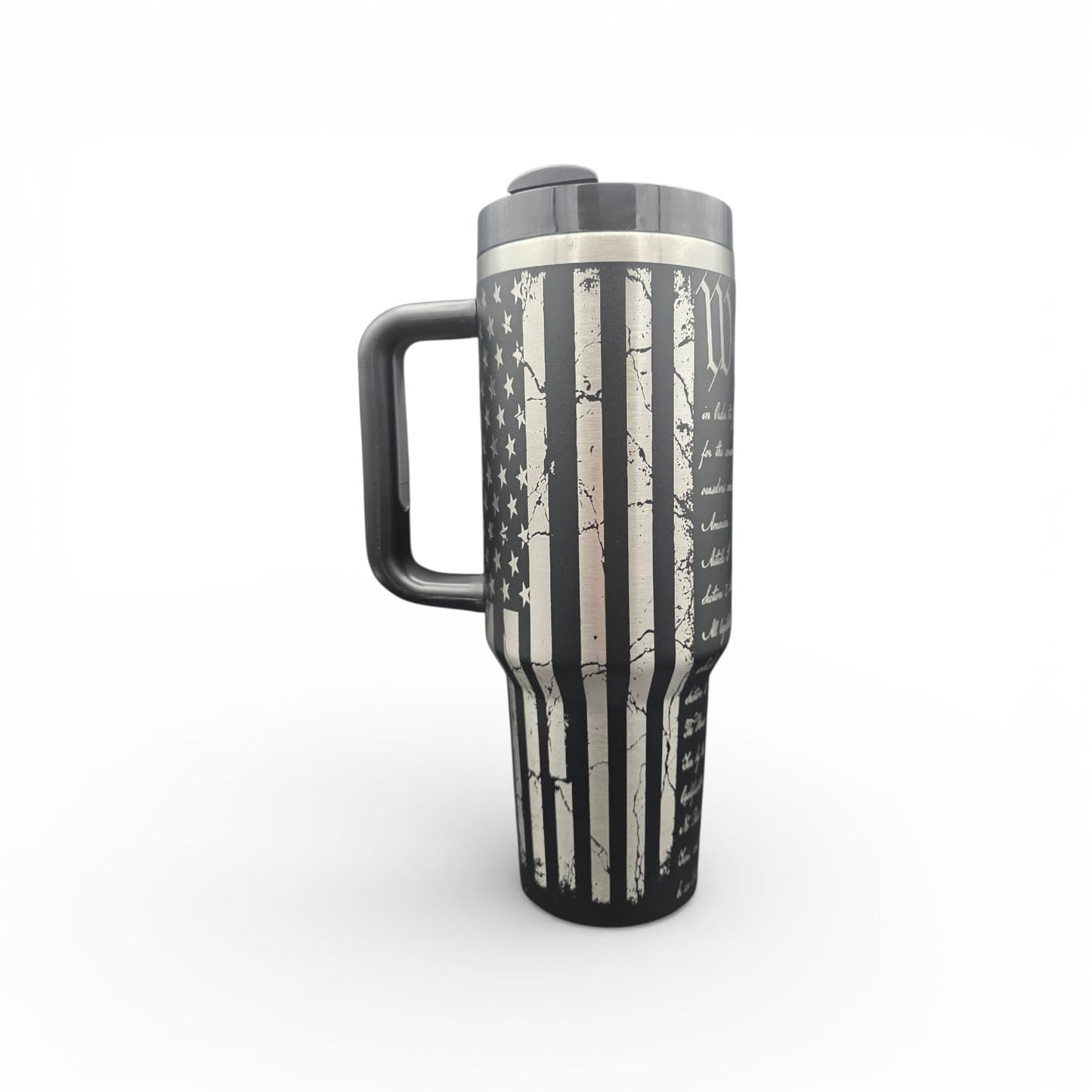We The People Laser Engraved 40oz Tumbler with Handle (Insulated Stainless Steel)