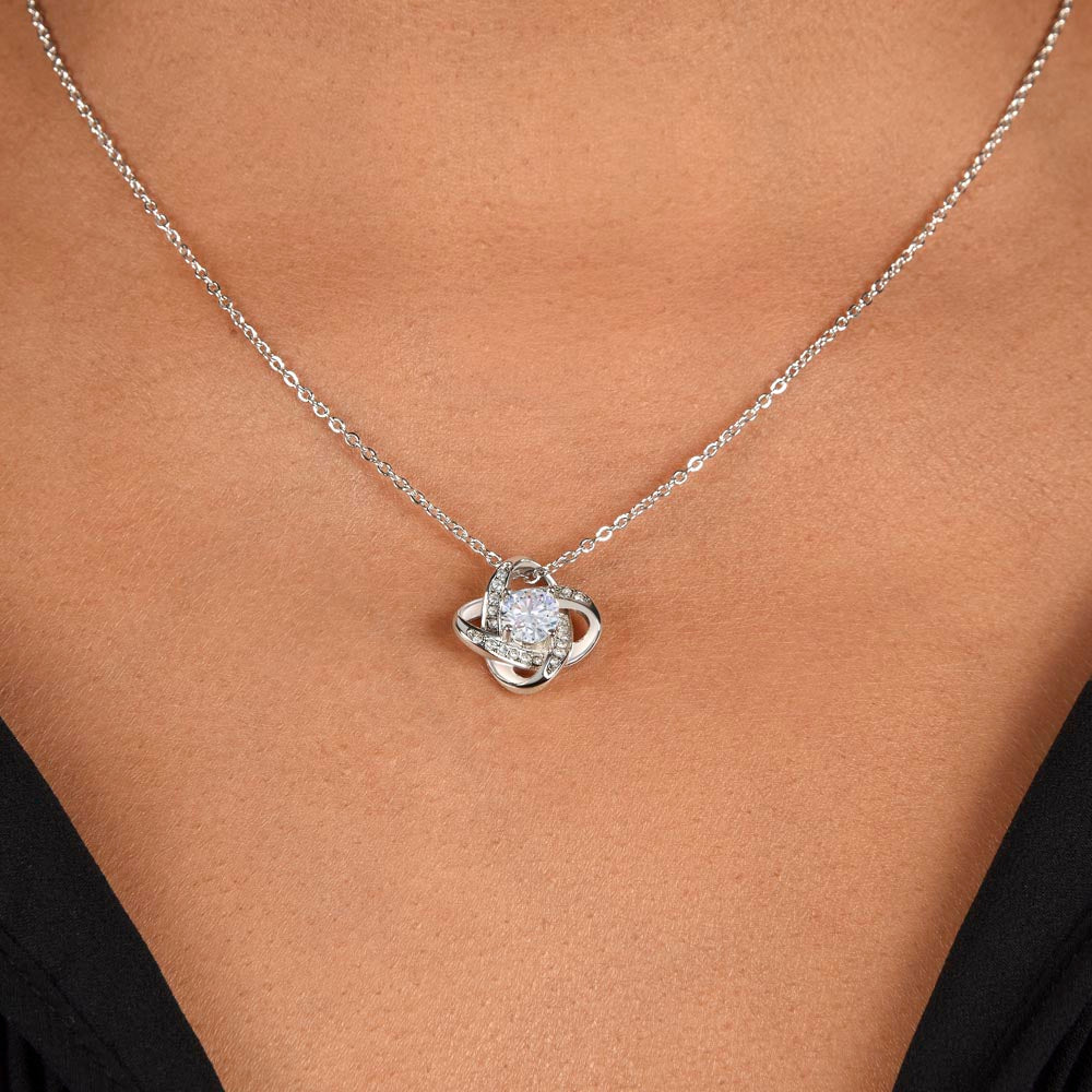 To My Wife Sacrifice Message Card Necklace – Love Knot Gift from Husband