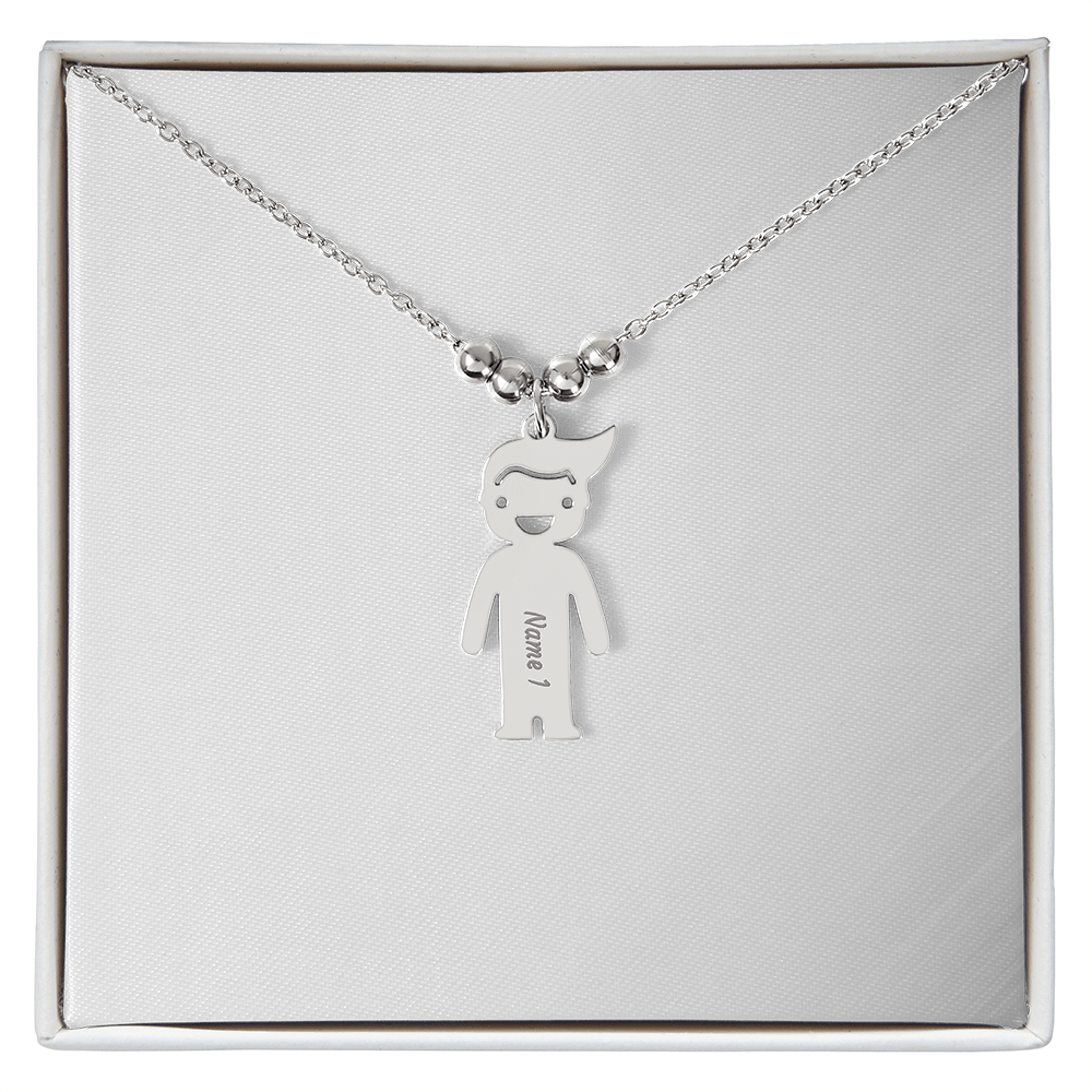 Kid Charm Necklace - Engraved