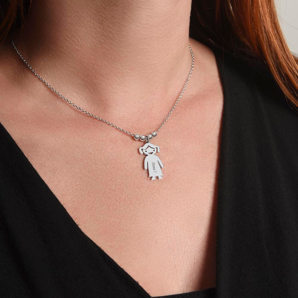 Kid Charm Necklace - Engraved