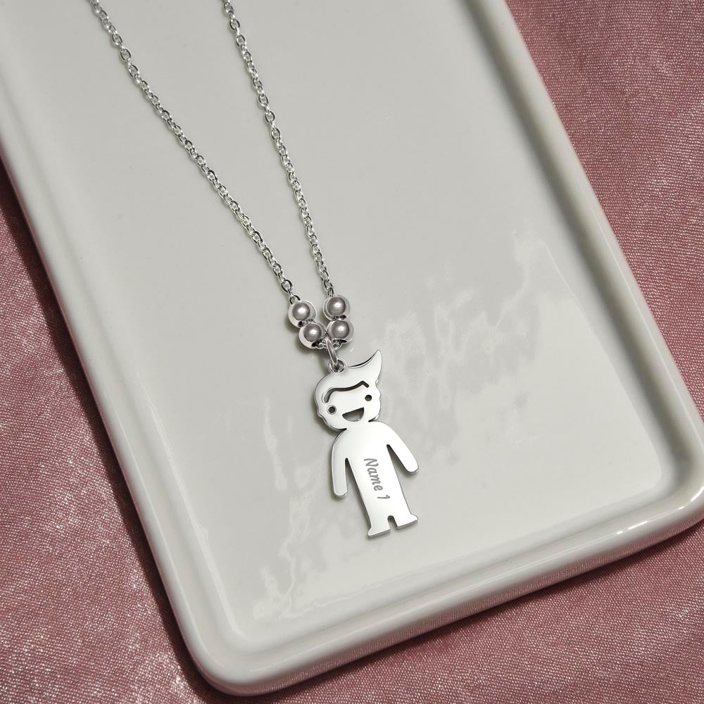 Kid Charm Necklace - Engraved
