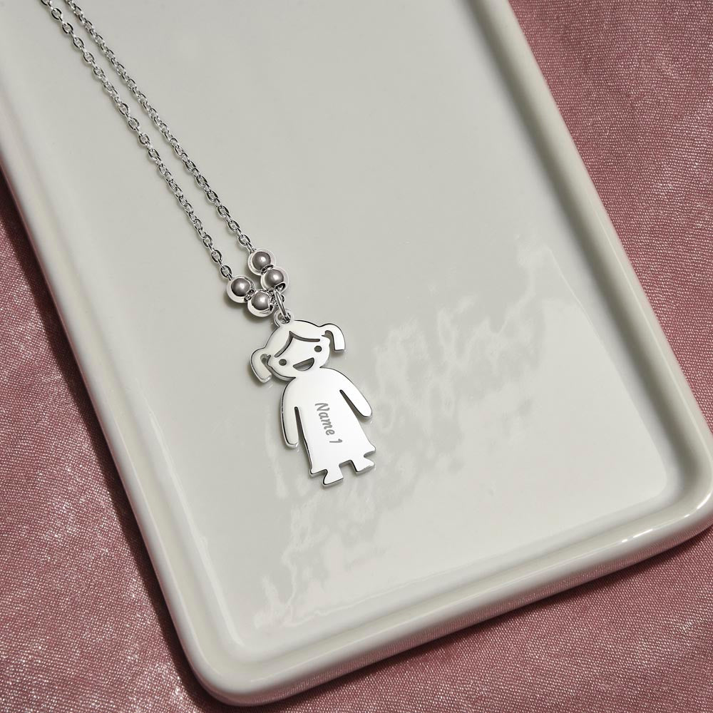 Kid Charm Necklace - Engraved
