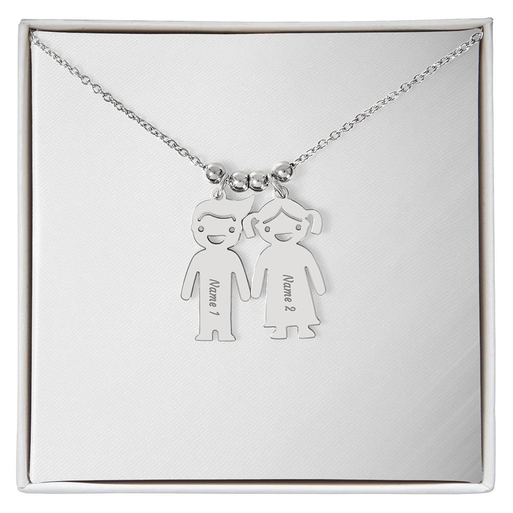 Kid Charm Necklace - Engraved