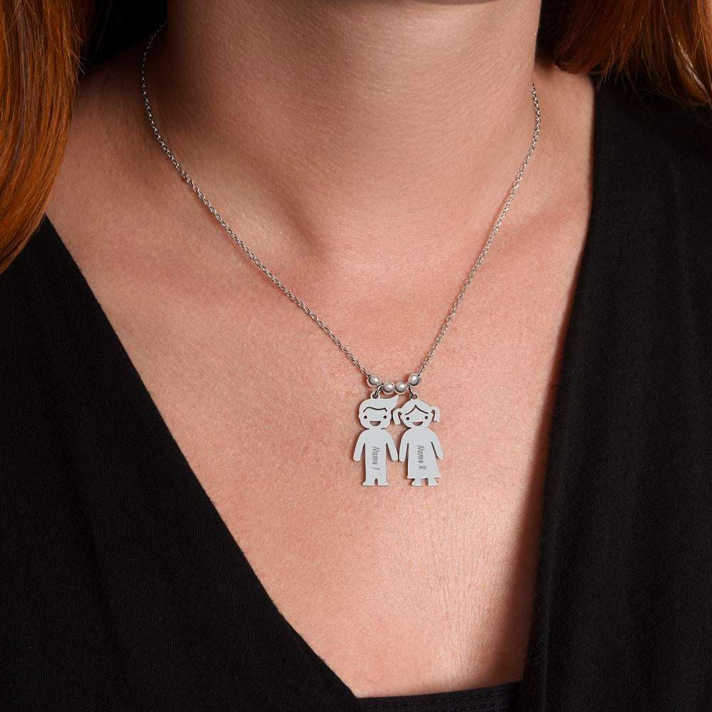 Kid Charm Necklace - Engraved