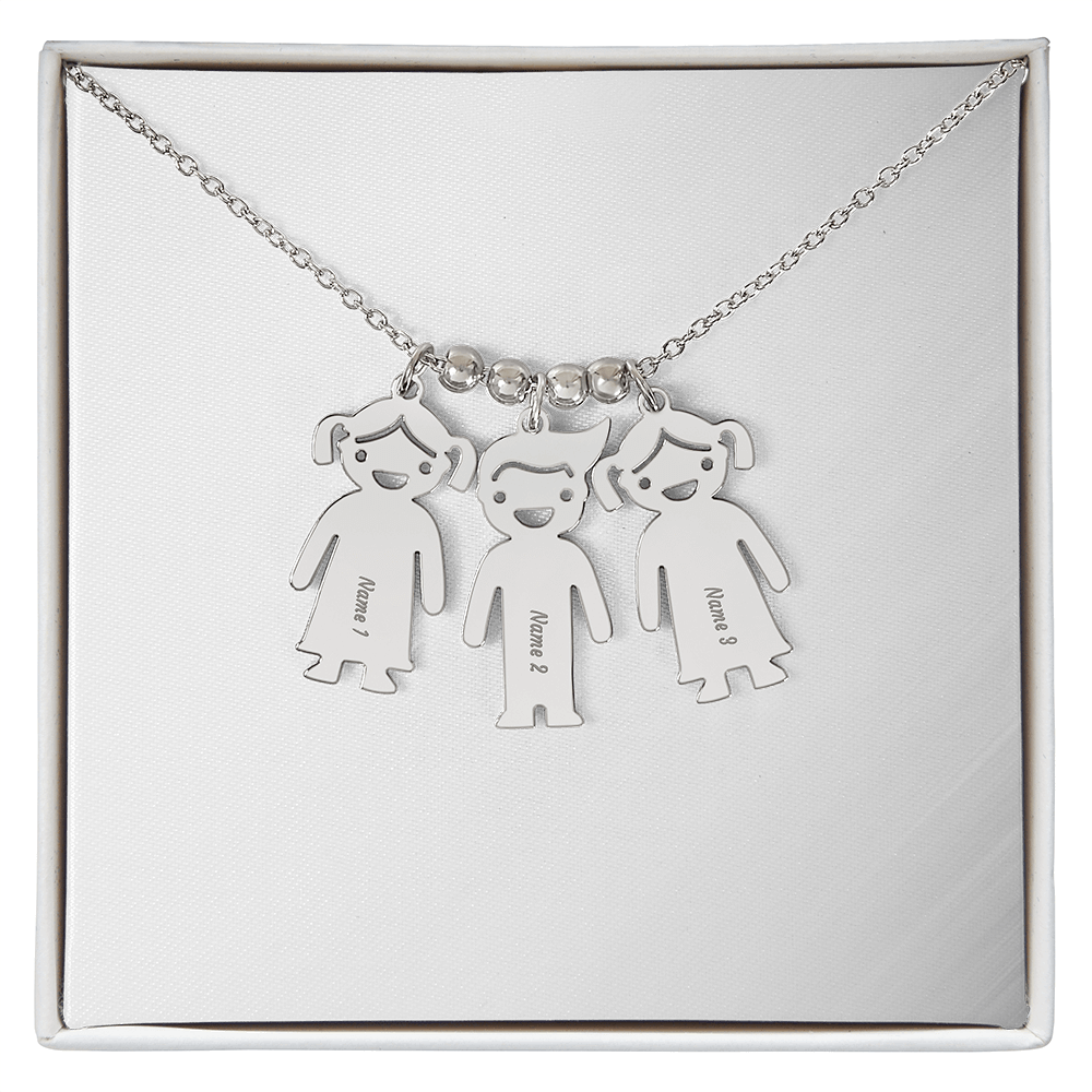 Kid Charm Necklace - Engraved
