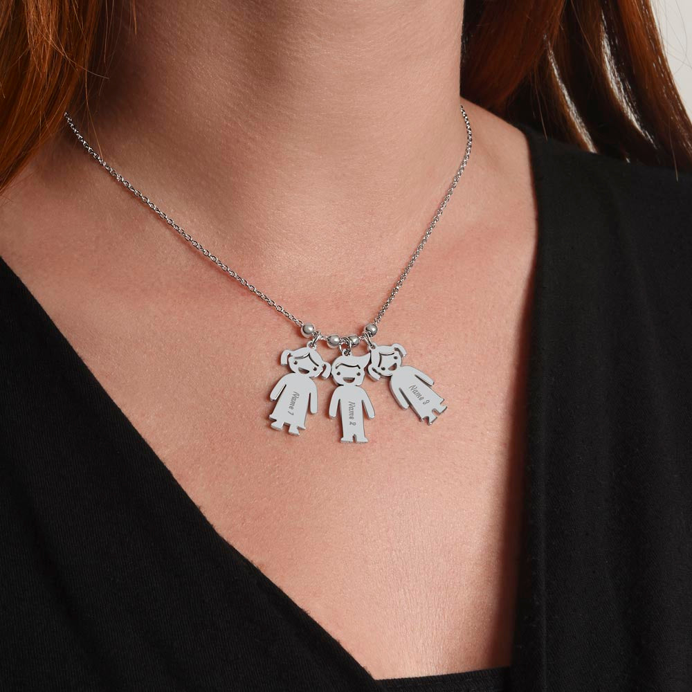 Kid Charm Necklace - Engraved