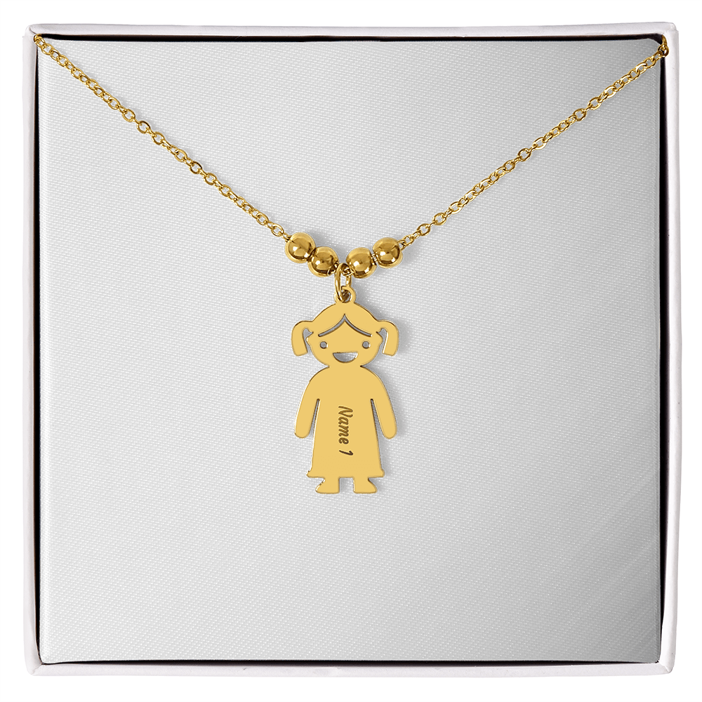 Kid Charm Necklace - Engraved
