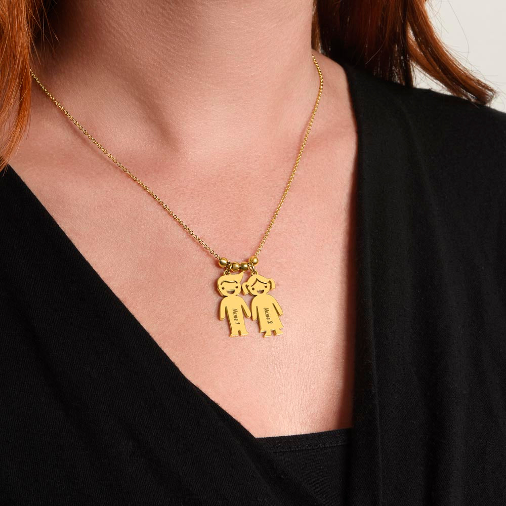 Kid Charm Necklace - Engraved