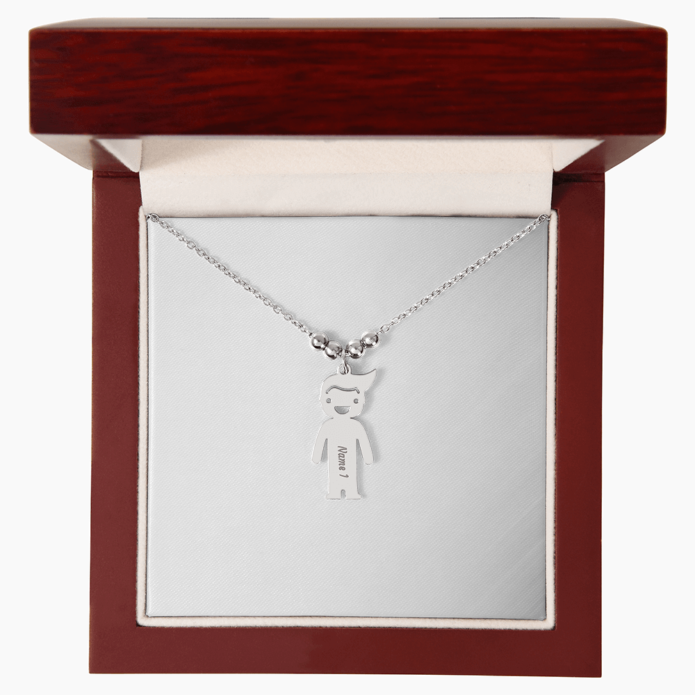 Kid Charm Necklace - Engraved