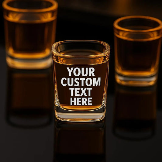 Personalized Square Shot Glass: Custom Laser Engraved Whiskey Glass