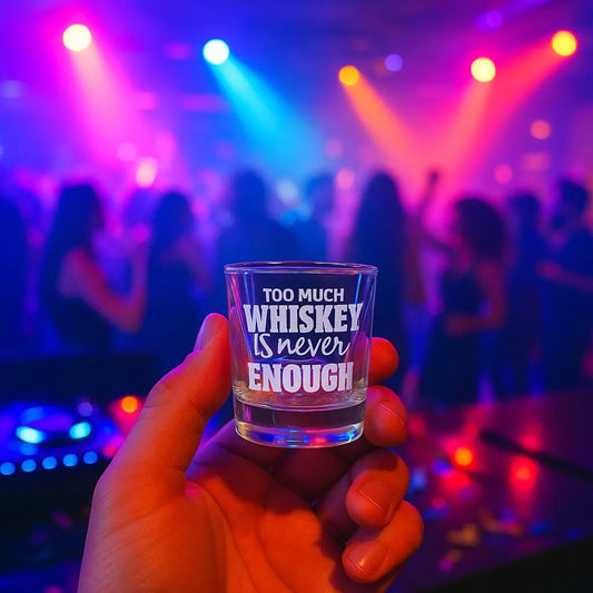 Too Much Whiskey Is Never Enough Engraved Whiskey Shot Glass